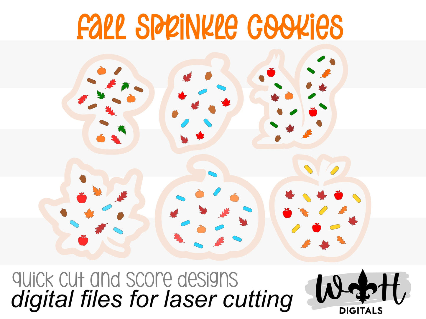 Fall Sprinkle Cookies Bundle - Seasonal Tiered Tray Decor and DIY Kits - Cut File For Glowforge Lasers - Digital SVG File