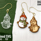 Snowman Earrings SVG Bundle, 4 Pairs of Snowman Earring Files, Snowman Laser Earring Set, Winter Earring SVG Bundle, Snowman Wood Earrings