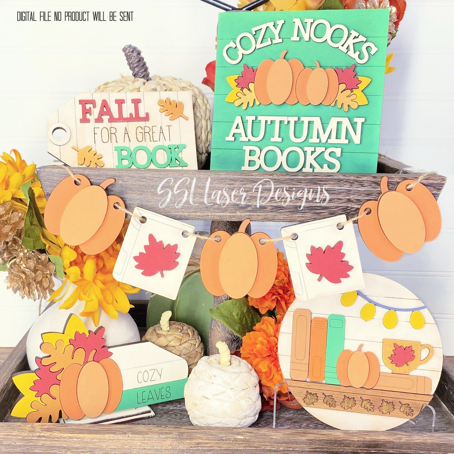 Fall Book Tiered Tray SVG, Reading Tiered Tray SVG, Fall Tiered Tray SVG, November Tiered Tray Svg, Reading Svg, Reading Laser File