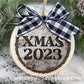 Rustic Stencil Christmas Date Wood Slices Yearly Ornament Bundle - Quick Cut Layered File For Glowforge Lasers - Digital SVG File