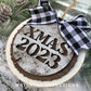 Rustic Stencil Christmas Date Wood Slices Yearly Ornament Bundle - Quick Cut Layered File For Glowforge Lasers - Digital SVG File