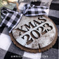 Rustic Stencil Christmas Date Wood Slices Yearly Ornament Bundle - Quick Cut Layered File For Glowforge Lasers - Digital SVG File