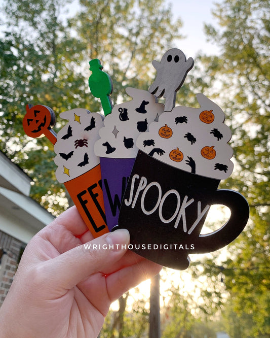 Halloween Sprinkle Mugs Bundle - Seasonal Tiered Tray Decor and DIY Kits - Cut File For Glowforge Lasers - Digital SVG File