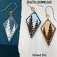 Forest Earrings SVG Bundle, 4 Pairs of Forest Earring Files, Fir tree Laser Earring Set, Tree Earring SVG Bundle, Forest Earring Cut Files