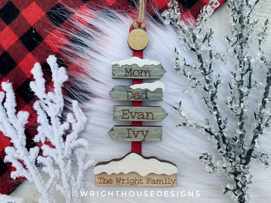 The North Pole Sign Post Bundle - Personalizable Family Name Ornaments and Stocking Tags - Cut File For Glowforge Lasers - Digital SVG File