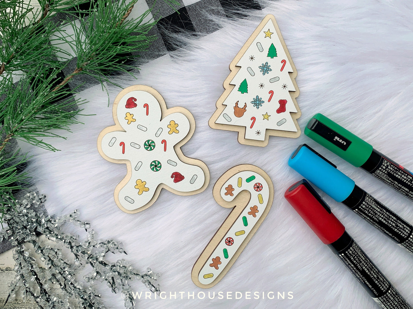 Christmas Frosted Sprinkle Cookies Bundle - Seasonal Tiered Tray Decor and DIY Kits - Cut File For Glowforge Lasers - Digital SVG File