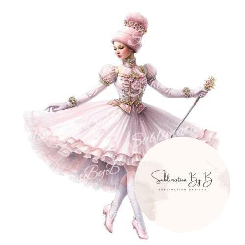 Fancy Footwork Festive Elegance Christmas Ballerina Delight - Digital Sublimation Design for Personal and Small Commercial Use