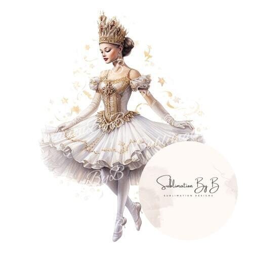 Dance into Delight Elegant Christmas Ballerina Sublimation Design for Personal or Commercial Use