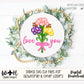 Carnation Bouquet Shelf Sitter Round - Spring Floral Sign Making and DIY Kits - Single Line Cut File For Glowforge Laser - Digital SVG File