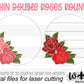 Thin Double Roses Door Hanger - Spring Floral For Sign Making and DIY Kits - Single Line Cut File For Glowforge Laser - Digital SVG File