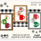 Christmas Stacked Coffee Mugs Farmhouse Frame Sign Bundle - Tiered Tray Decor and DIY Kits - Cut File For Glowforge Laser - Digital SVG File