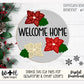 Poinsettia Christmas Welcome Home Floral Round - Sign Making and DIY Kits - Single Line Cut File For Glowforge Lasers - Digital SVG File