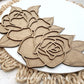 Thin Double Roses Door Hanger - Spring Floral For Sign Making and DIY Kits - Single Line Cut File For Glowforge Laser - Digital SVG File