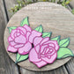 Thin Double Roses Door Hanger - Spring Floral For Sign Making and DIY Kits - Single Line Cut File For Glowforge Laser - Digital SVG File