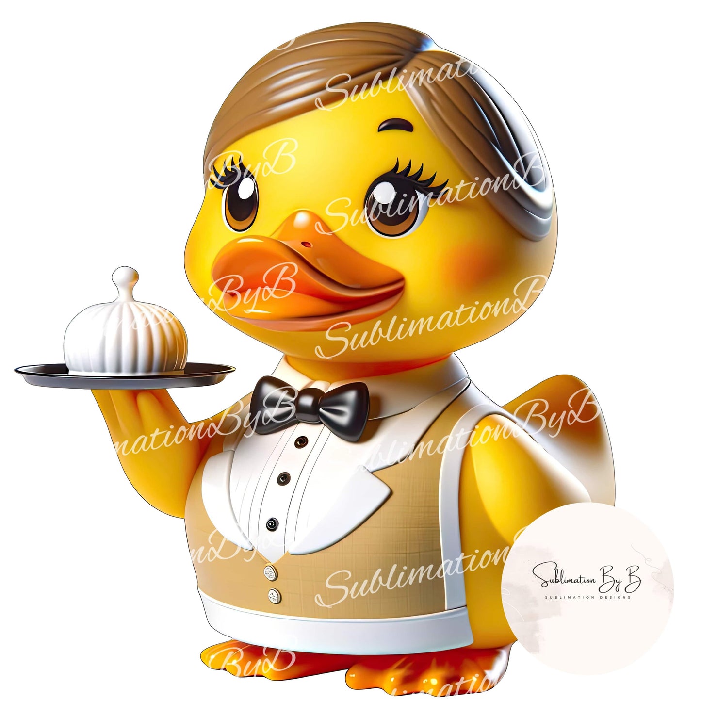 Waiter Cruising Duck Sublimation Design - Serve Up Some Fun for Your Ducking Adventures!