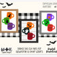 Halloween Stacked Coffee Mugs Farmhouse Frame Sign Bundle - Tiered Tray Decor and DIY Kits - Cut File For Glowforge Laser - Digital SVG File