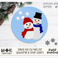 Snowman Winter Snow Friends Door Hanger Round - Seasonal Sign Making and DIY Kits - Cut File For Glowforge Lasers - Digital SVG File