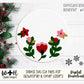 Christmas Poinsettia Blooms Floral Round - Seasonal Sign Making and DIY Kits - Single Line Cut File For Glowforge Lasers - Digital SVG File