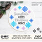 Snowflake Kisses Christmas Wishes Winter Door Hanger Round - Sign Making and DIY Kits - Cut File For Glowforge Lasers - Digital SVG File