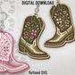 Cowboy Boots Blossom Hair Clip Files, Matching Earring SVG Files, 2 Western Hair Clip Files + Earring SVG File, Set of Claw Hair Clip Design