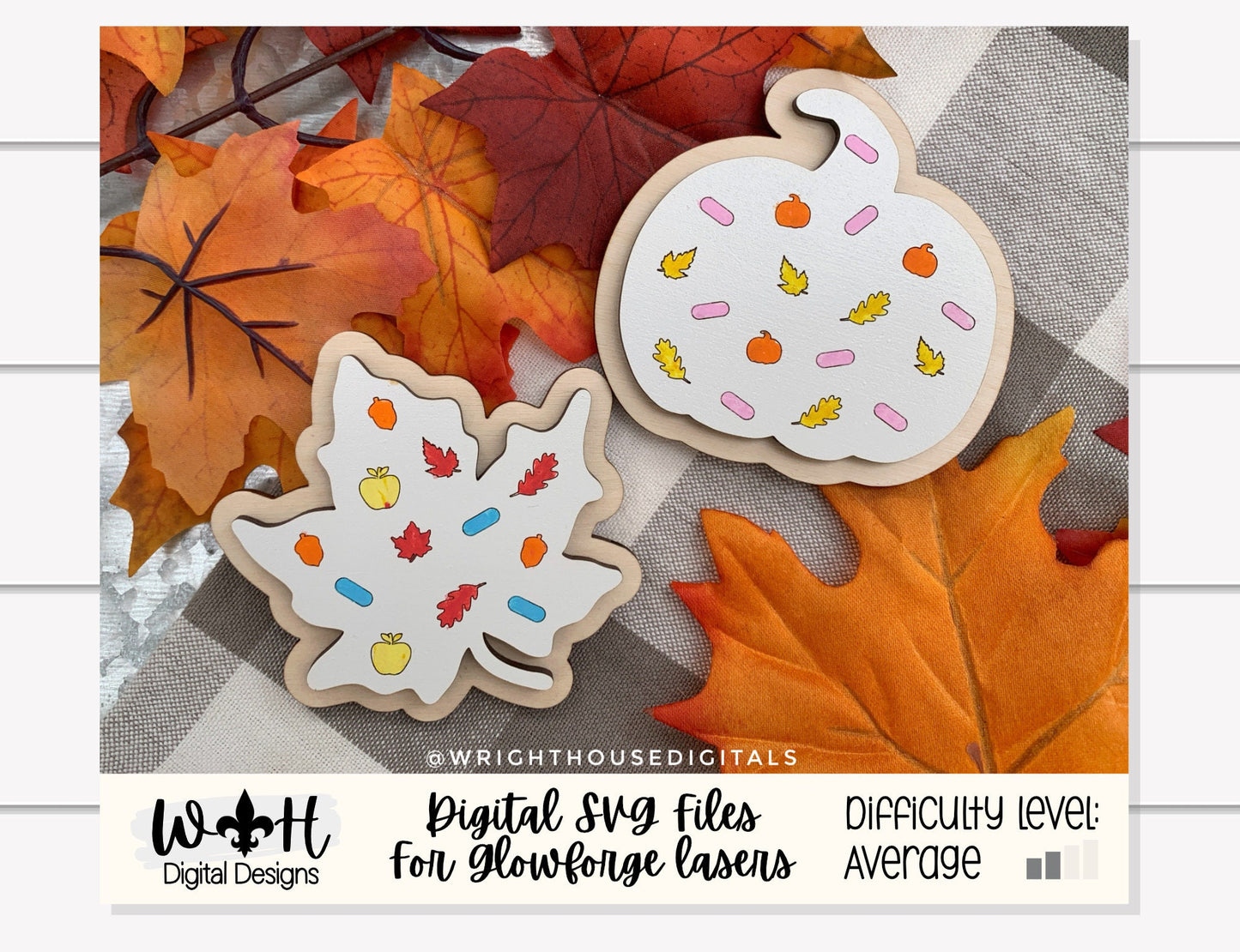 Fall Sprinkle Cookies Bundle - Seasonal Tiered Tray Decor and DIY Kits - Cut File For Glowforge Lasers - Digital SVG File