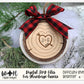 Carved Initial Wood Slice Rustic Christmas Ornaments - Score and Engraved Personalizable - Cut File For Glowforge Lasers - Digital SVG File