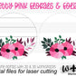 Pretty Pink Florals and Foliage - Door Hanger Round - Sign Making and DIY Kits - Single Line Cut File For Glowforge Laser - Digital SVG File