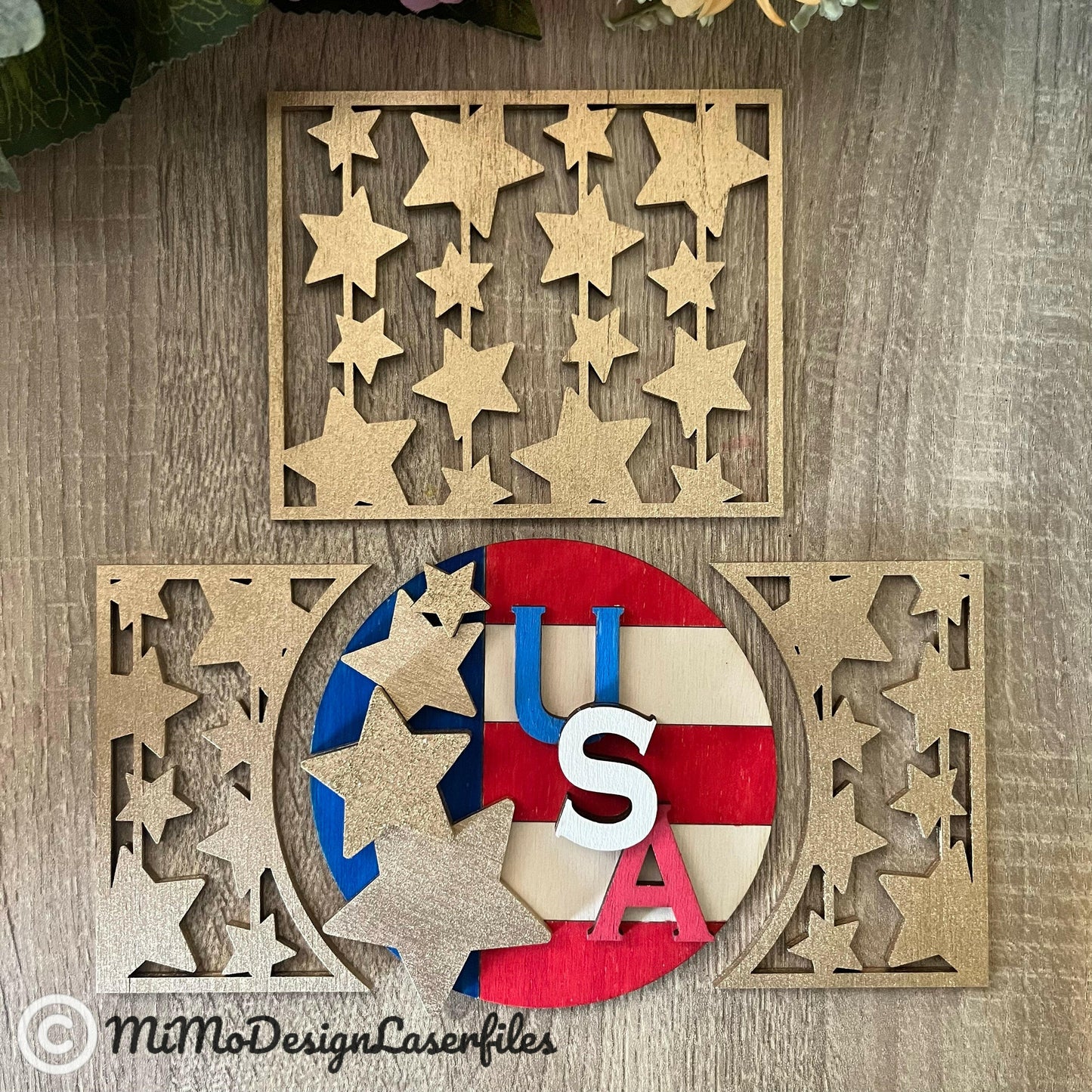 ADD ON USA Flag Patriotic design with String Stars pattern for the interchangeable baskets/boxes