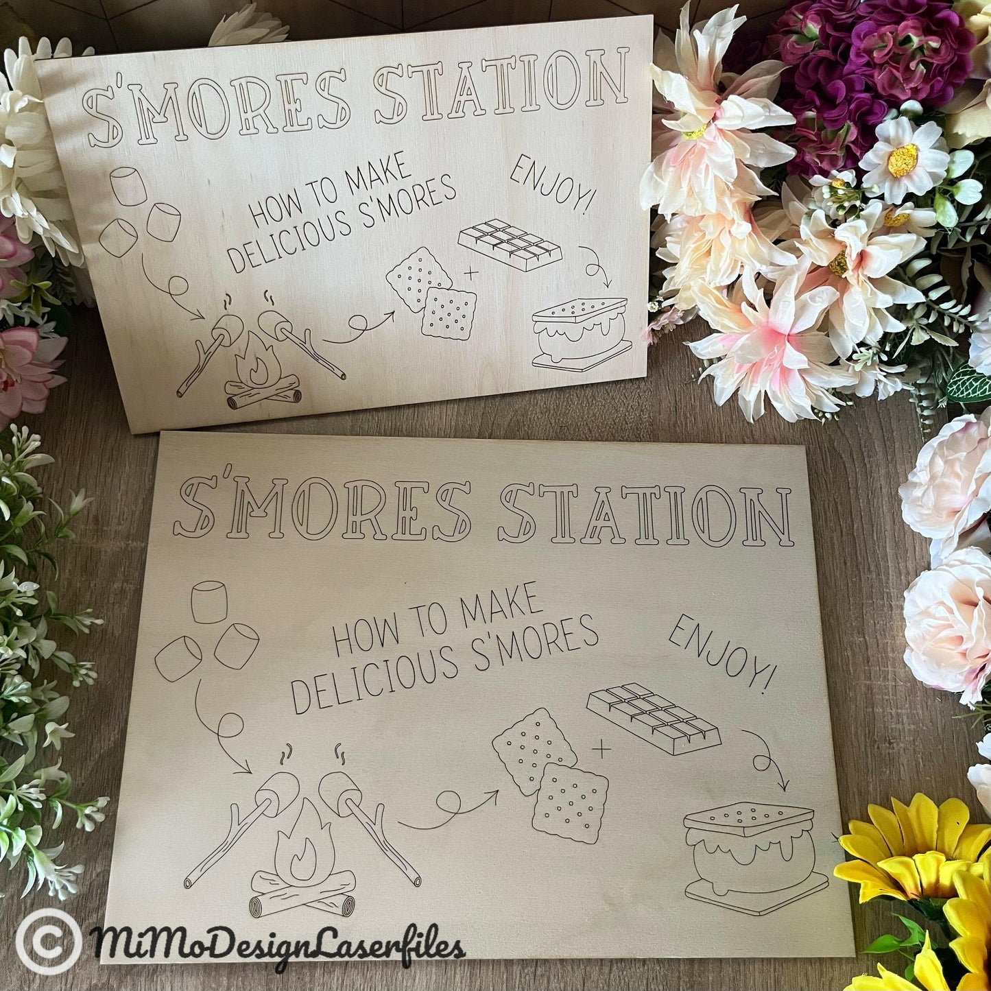 ADD ON S'mores Station Inlay for Inlay Trays - Single Line Design