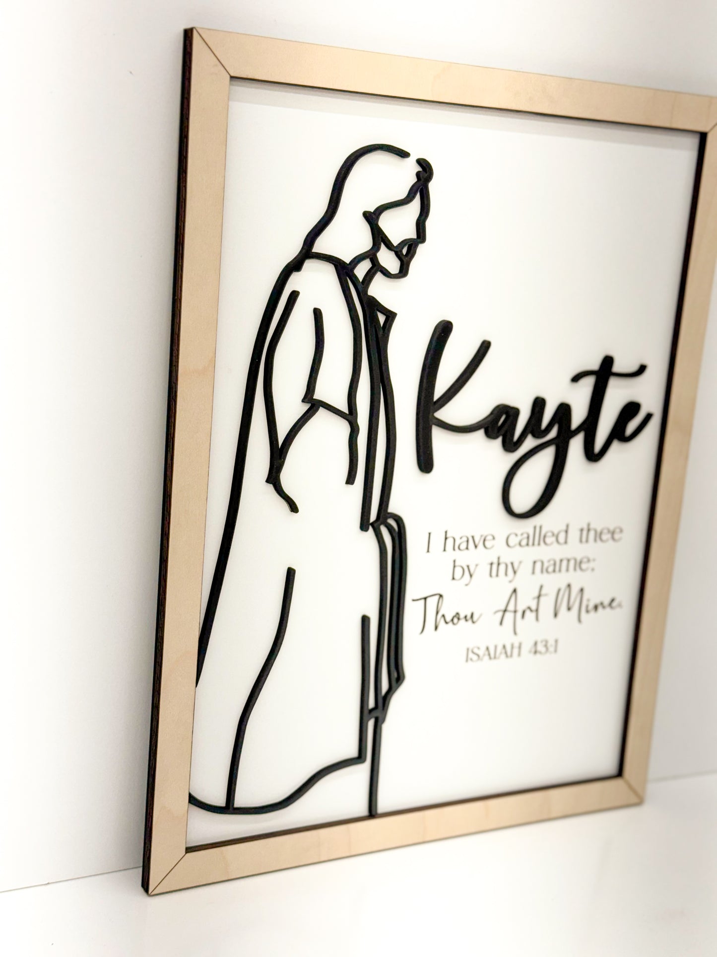 Beautiful Custom Name Sign "I Have Called You By Name, You Are Mine" w/ Jesus Christ Laser Cut Digital File | Name Round and Rectangle Versions Included | Isaiah 43:1