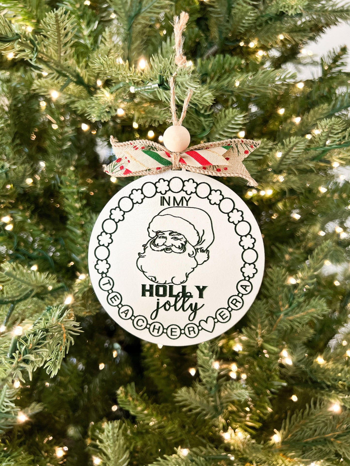 Cute Keepsake Holly Jolly Era Bracelet Christmas Ornament Laser Cut Digital File | Includes Babe, Mama, Hot Girl, Boss Babe, Grandma, Bestie, Pregnancy, and Teacher