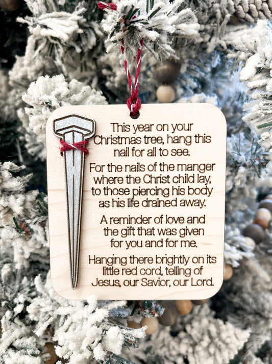 Christ Nail Symbol Christmas Ornament Laser Cut Digital File | True Meaning of Christmas | Christ-Centered Ornament | Jesus | Glowforge