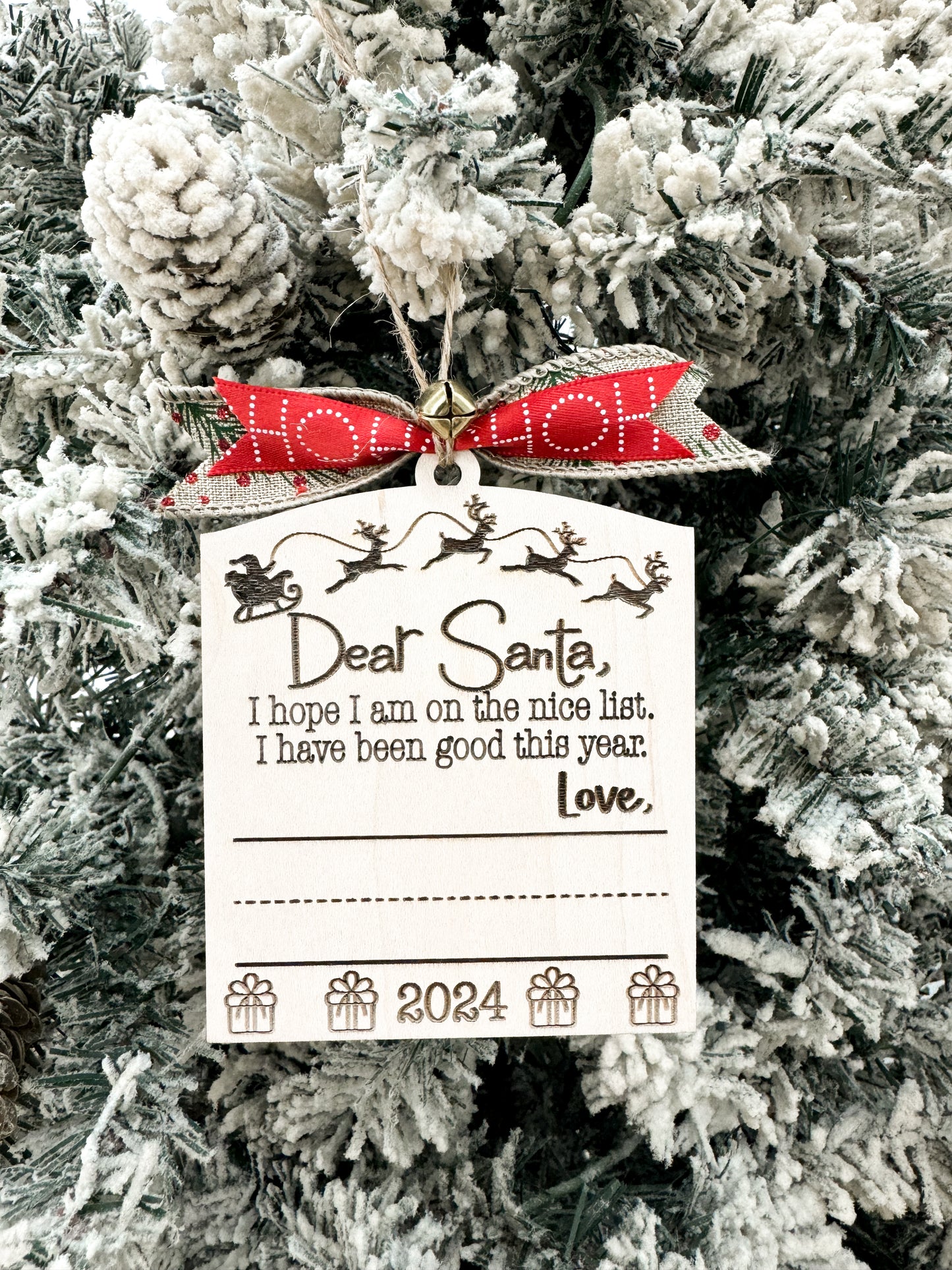 Cute Customizable Dear Santa Child's Handwriting Keepsake Christmas Ornament Laser Cut Digital File | Sign Your Own Name | Yearly Ornament