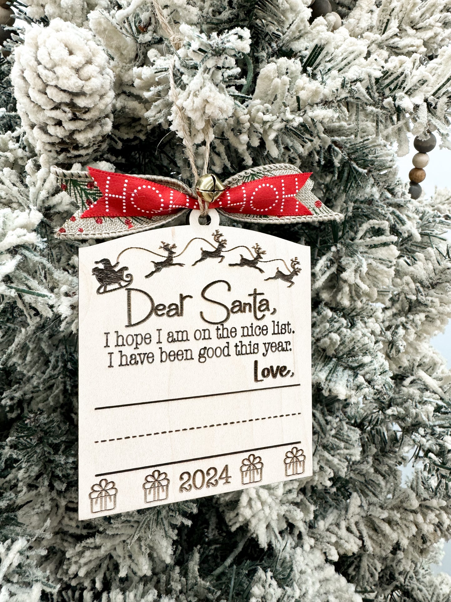 Cute Customizable Dear Santa Child's Handwriting Keepsake Christmas Ornament Laser Cut Digital File | Sign Your Own Name | Yearly Ornament