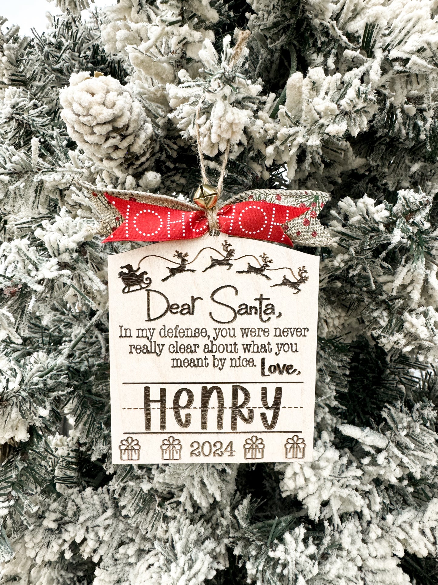 Cute Customizable Dear Santa Child's Handwriting Keepsake Christmas Ornament Laser Cut Digital File | Sign Your Own Name | Yearly Ornament