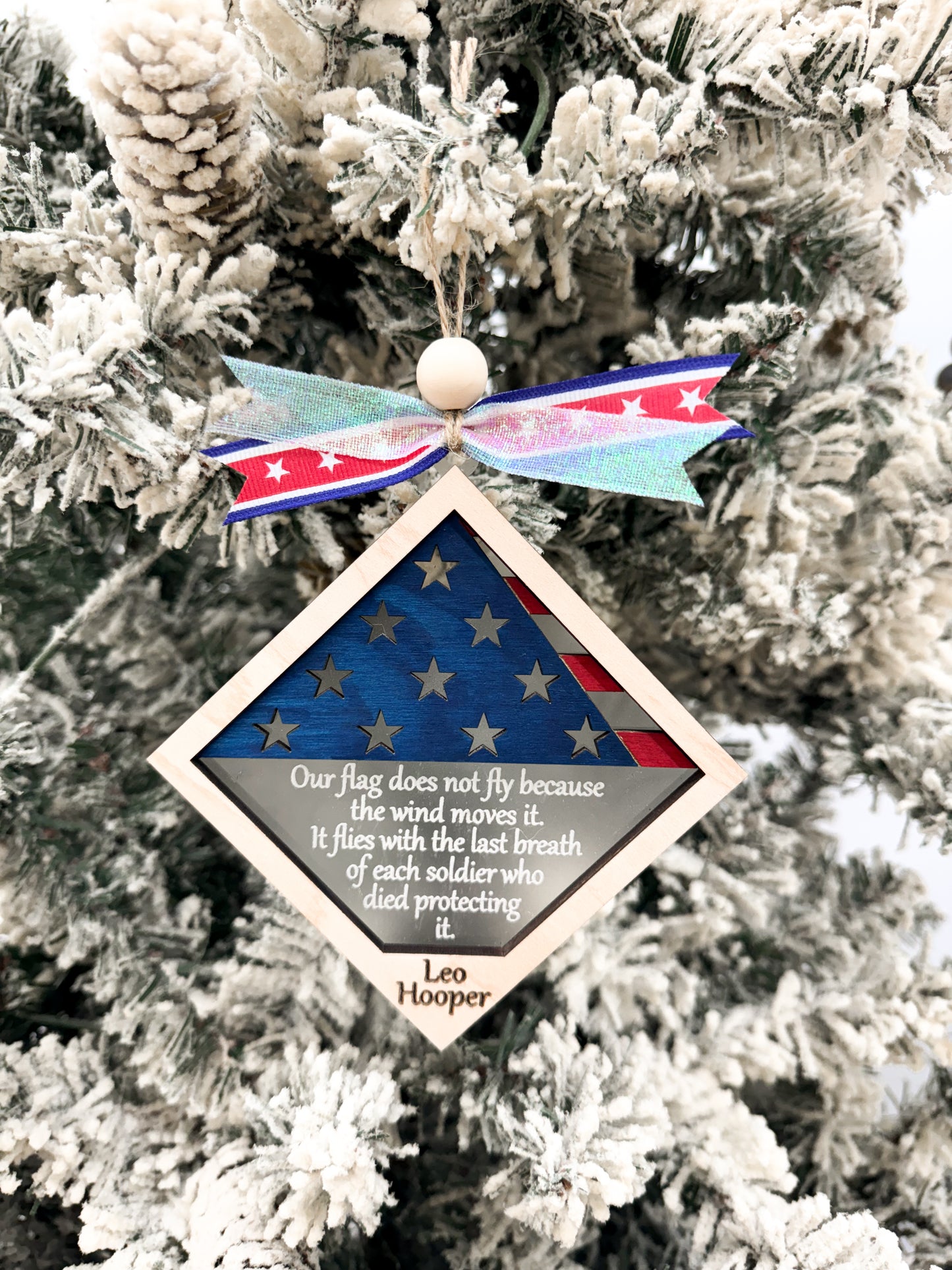 Beautiful Patriotic Acrylic Folded Flag Honor and Memorial Ornament - Charm Laser Cut Digital File | 3 Different Designs Included | Military Family