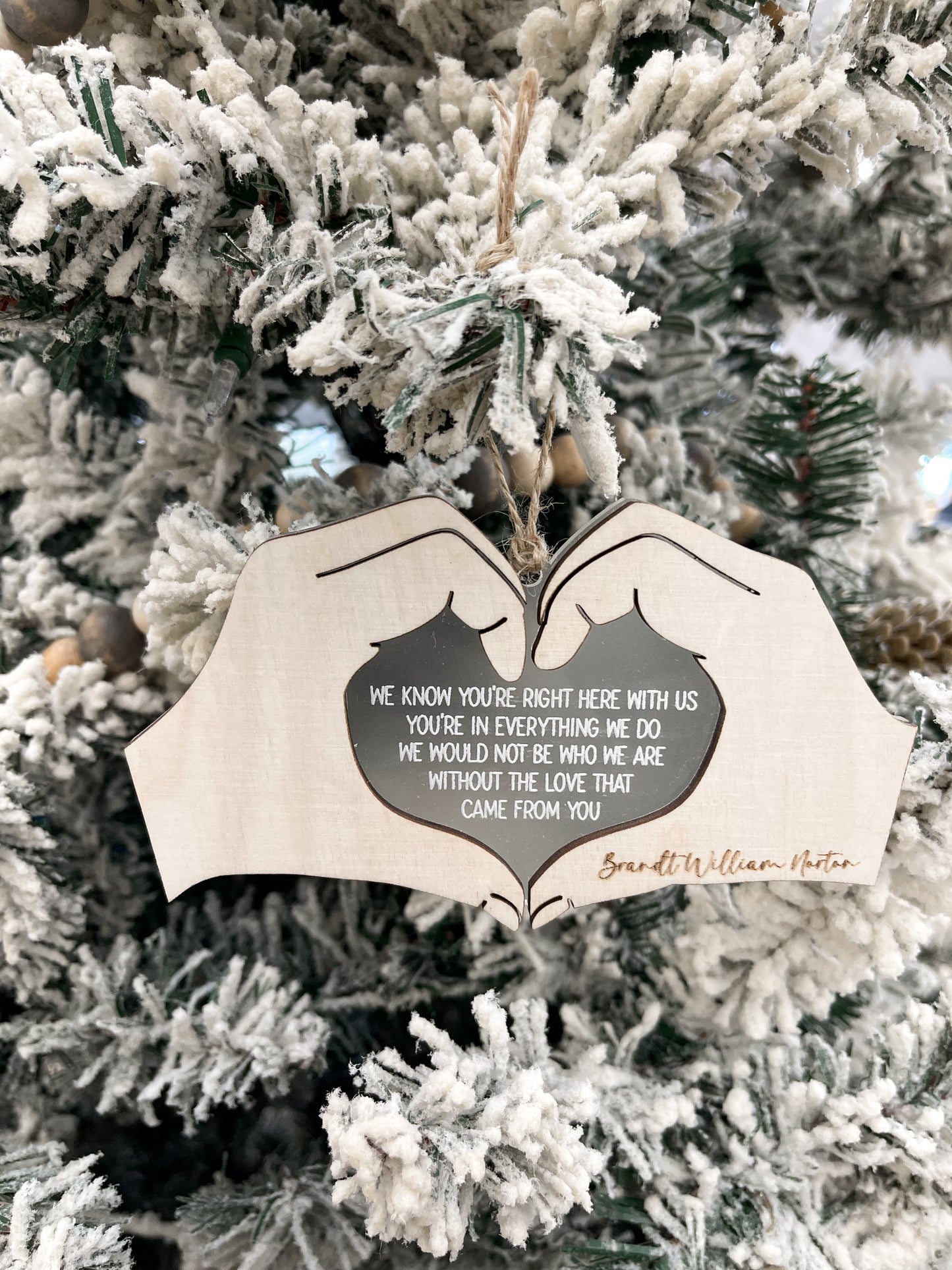 Customizable Memorial "We Know You're Right Here With Us" & "I Loved You Your Whole Life" Charm Ornament Laser Digital File | Missing You