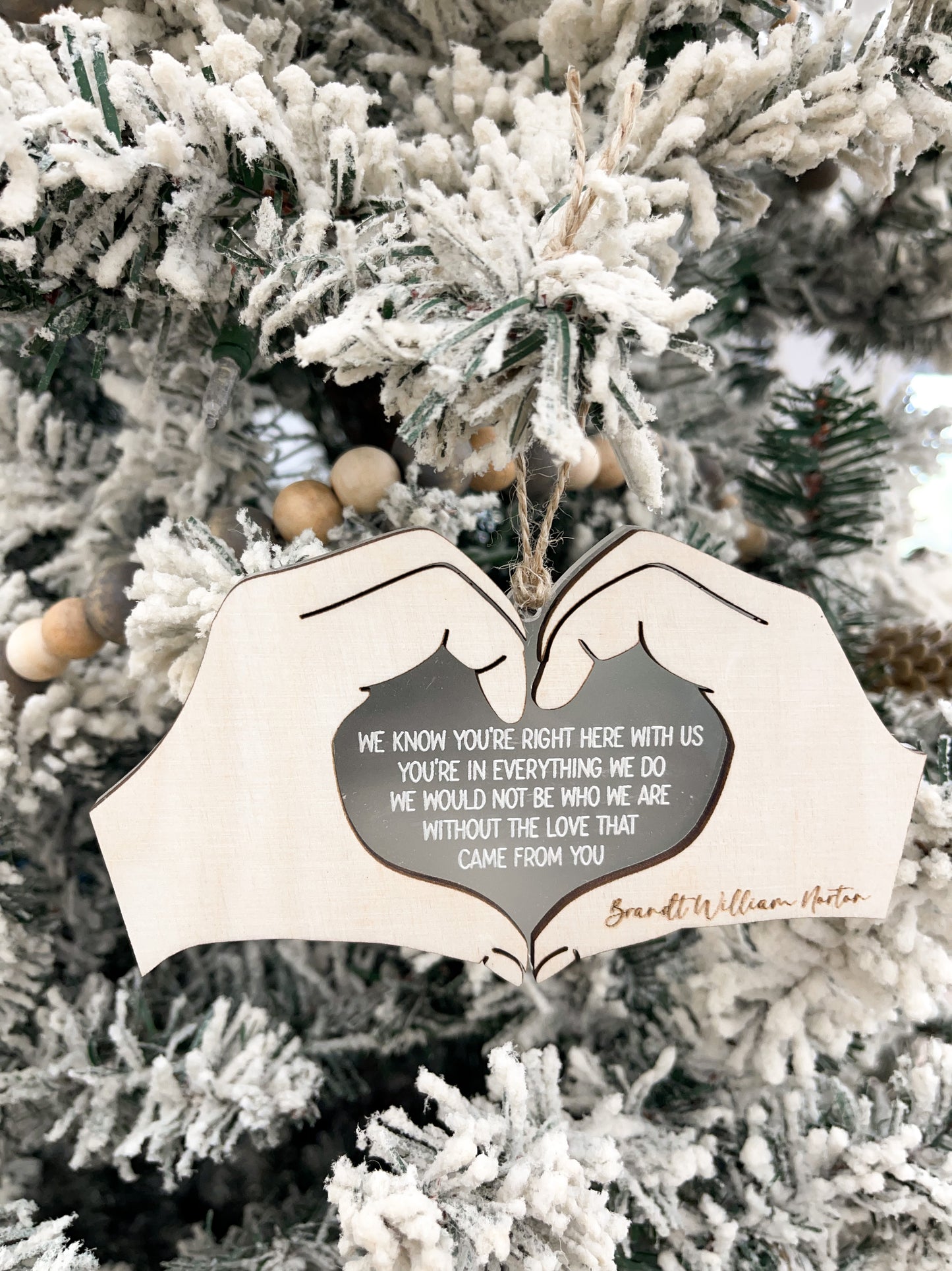 Customizable Memorial "We Know You're Right Here With Us" & "I Loved You Your Whole Life" Charm Ornament Laser Digital File | Missing You