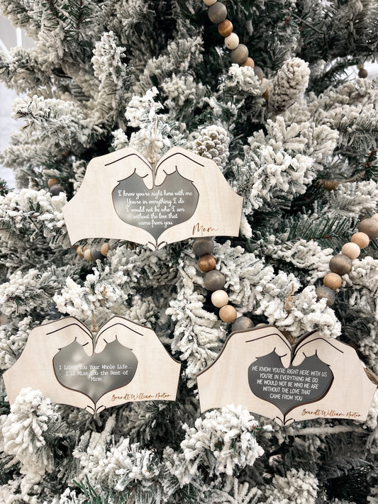 Customizable Memorial "We Know You're Right Here With Us" & "I Loved You Your Whole Life" Charm Ornament Laser Digital File | Missing You
