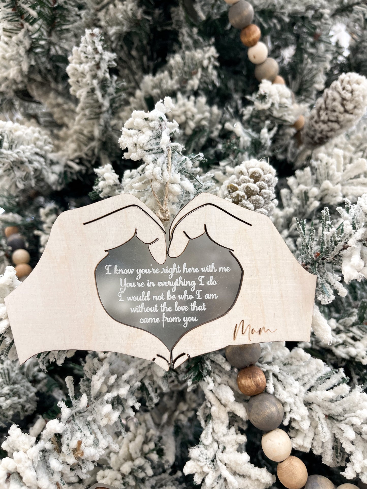 Customizable Memorial "We Know You're Right Here With Us" & "I Loved You Your Whole Life" Charm Ornament Laser Digital File | Missing You