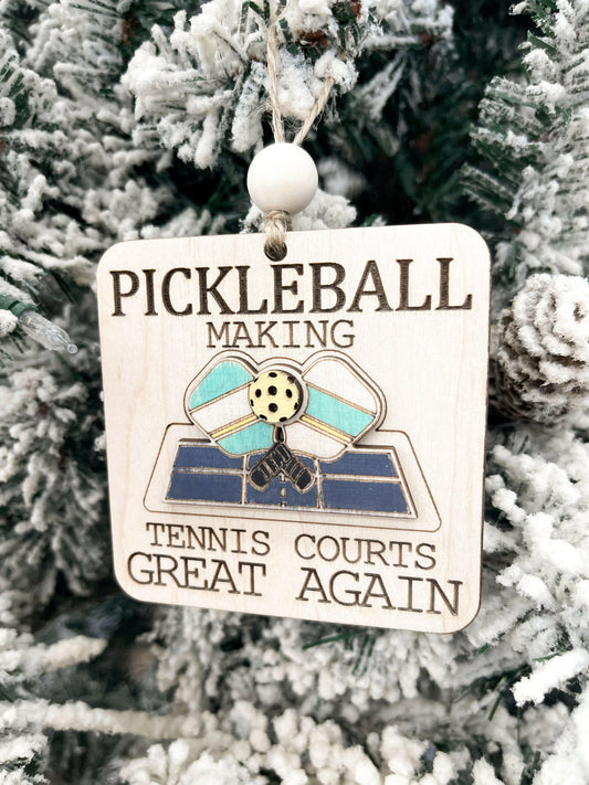 Funny Cute Pickleball Ornament Charm Laser Cut Digital File | Pickleball Christmas | Pickleball Gift