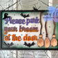 Please Park Your Broom Door Hanger Shelf Sitter