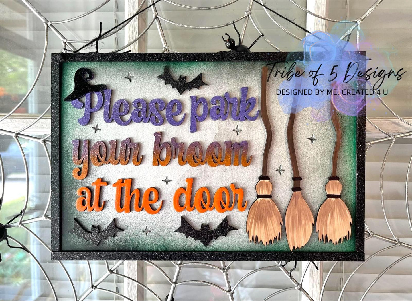 Please Park Your Broom Door Hanger Shelf Sitter