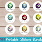 Ornament Stickers Bundle 9 Designs Printable