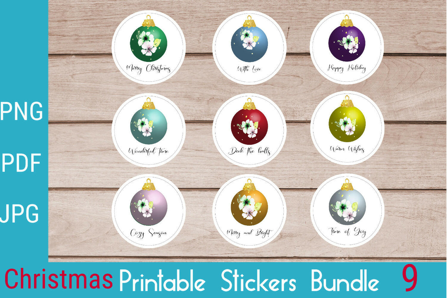 Ornament Stickers Bundle 9 Designs Printable