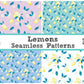 Seamless Pattern Tiles Watercolor Lemons 12x12 Tileable