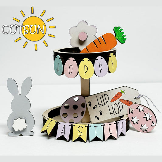 Mini Easter Tiered Tray Decor SVG File - Perfect for Laser Cutting High-Quality Designs