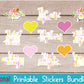 Inspirational and Motivational Stickers Bundle in Pink and  Yellow