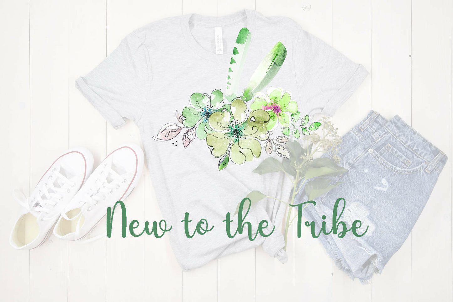 New to the Tribe sublimation design in green