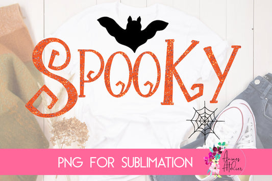 Spooky Halloween sublimation design in orange